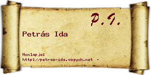 Petrás Ida névjegykártya
