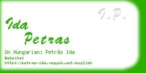 ida petras business card
